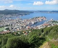 Bergen, Norway - View of Bergen from Fløyen Mountain