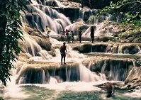 Jamaican Culture - People playing in the falls