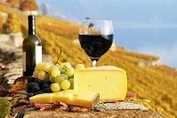 Swiss Food - Cheese and wine