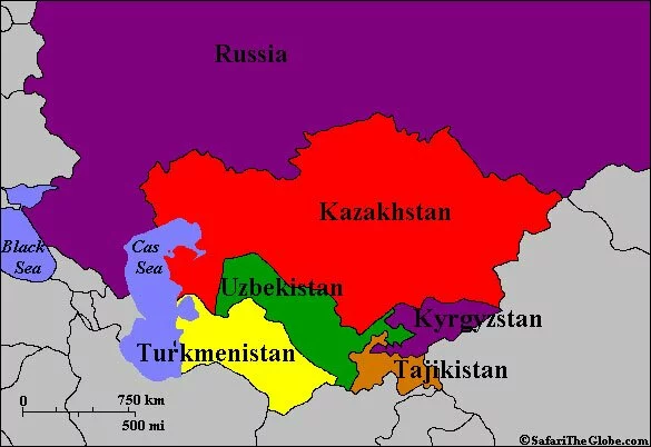 Map of Central Asia