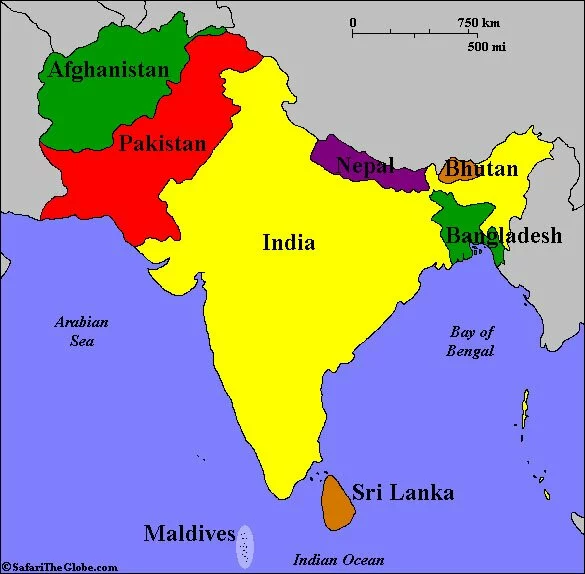 Map of South Asia