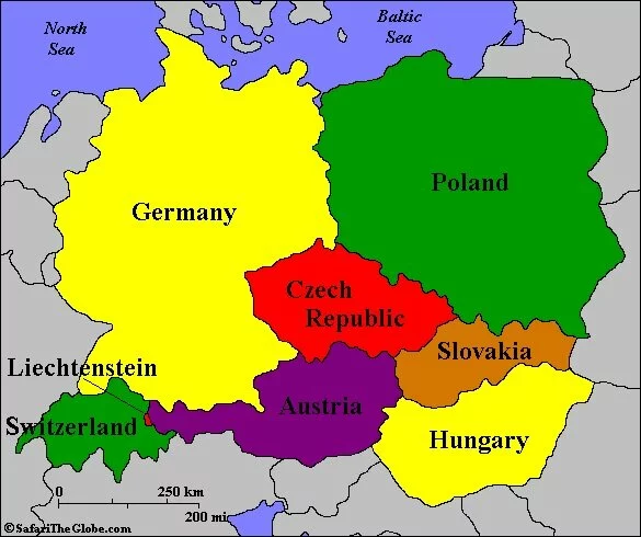 Map of Central Europe