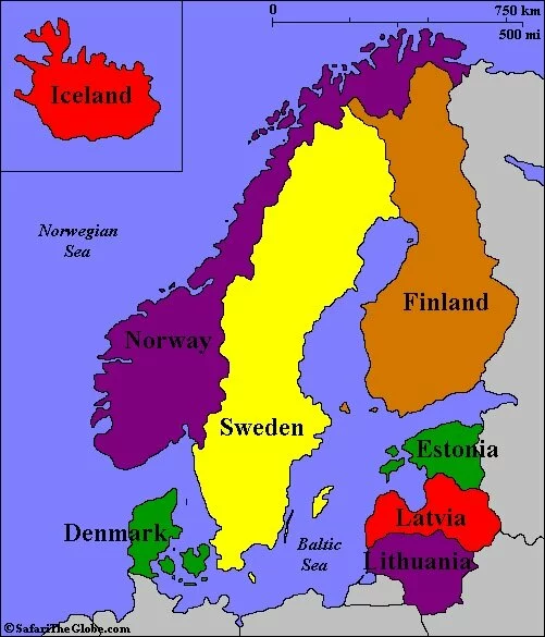 Map of the Nordic & Baltic Countries