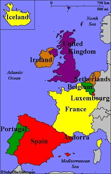 Map of Western Europe