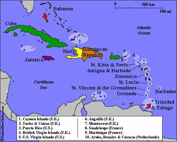 Map of the Caribbean