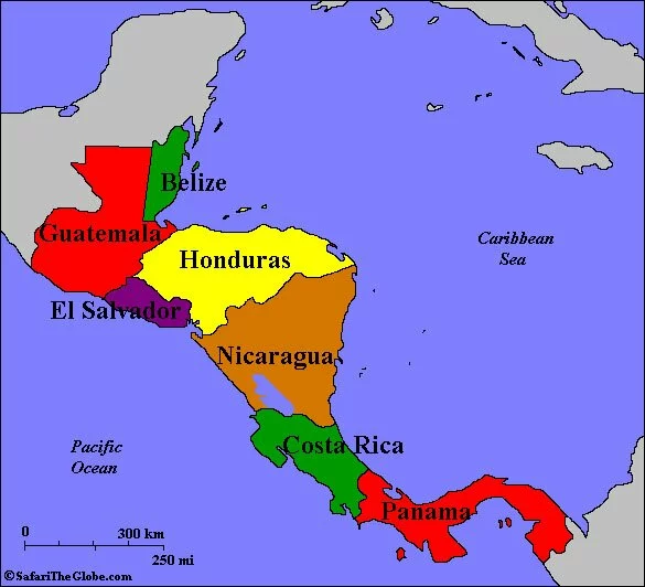 Map of Central America