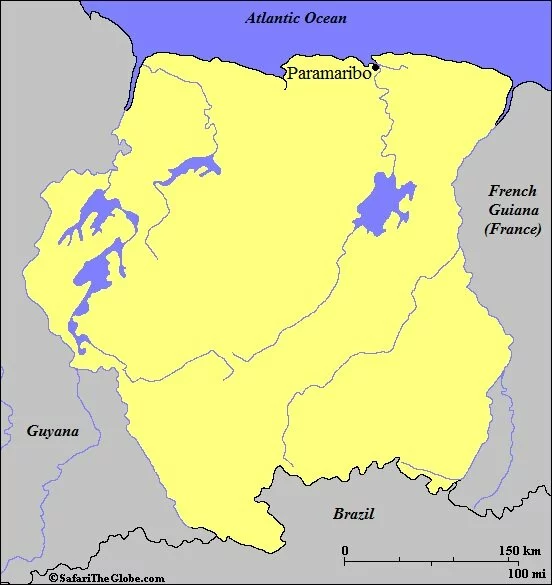 Map of Suriname